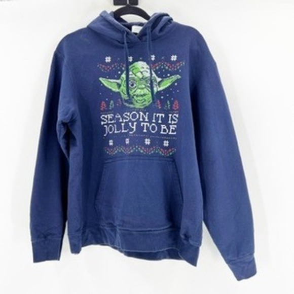 Star Wars Yoda Season It Is Jolly To Be Holiday Hoodie Large Graphic - Picture 1 of 4